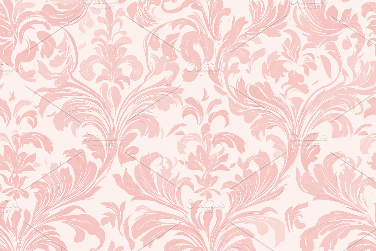 Seamless pattern, seamless ornate pink floral pattern creating a, a Pattern Graphic by Studio ANNA