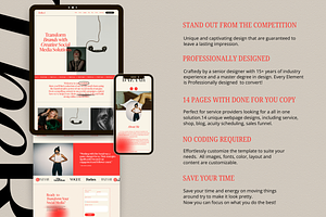 Red Squarespace Website Template