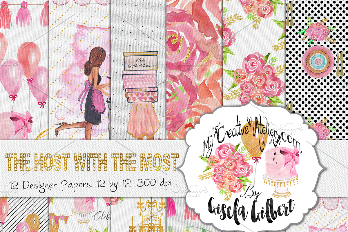 Host With The Most. Digital Paper, a Pattern Graphic by My Creative Atelier (Photo 1 of 4)