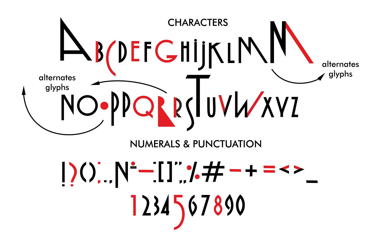 Malarstvo avangard color font preview 2