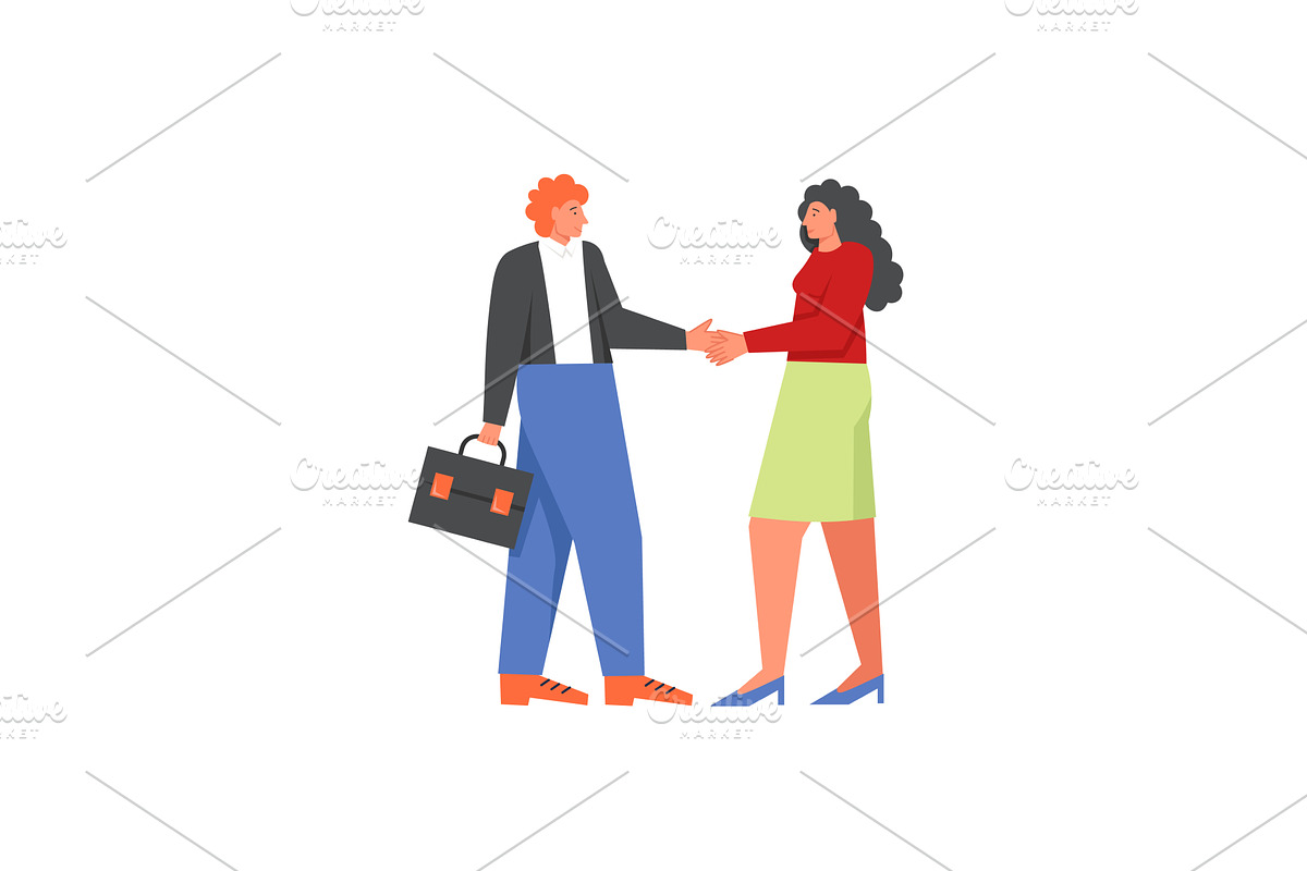 Bank manager and customer, a Person Illustration by Sky Pics Studio