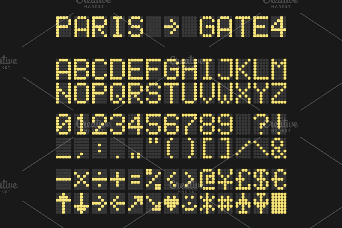 Terminal Airport Font With Icons, an Object Graphic by Black White Mouse Design (Photo 1 of 3)