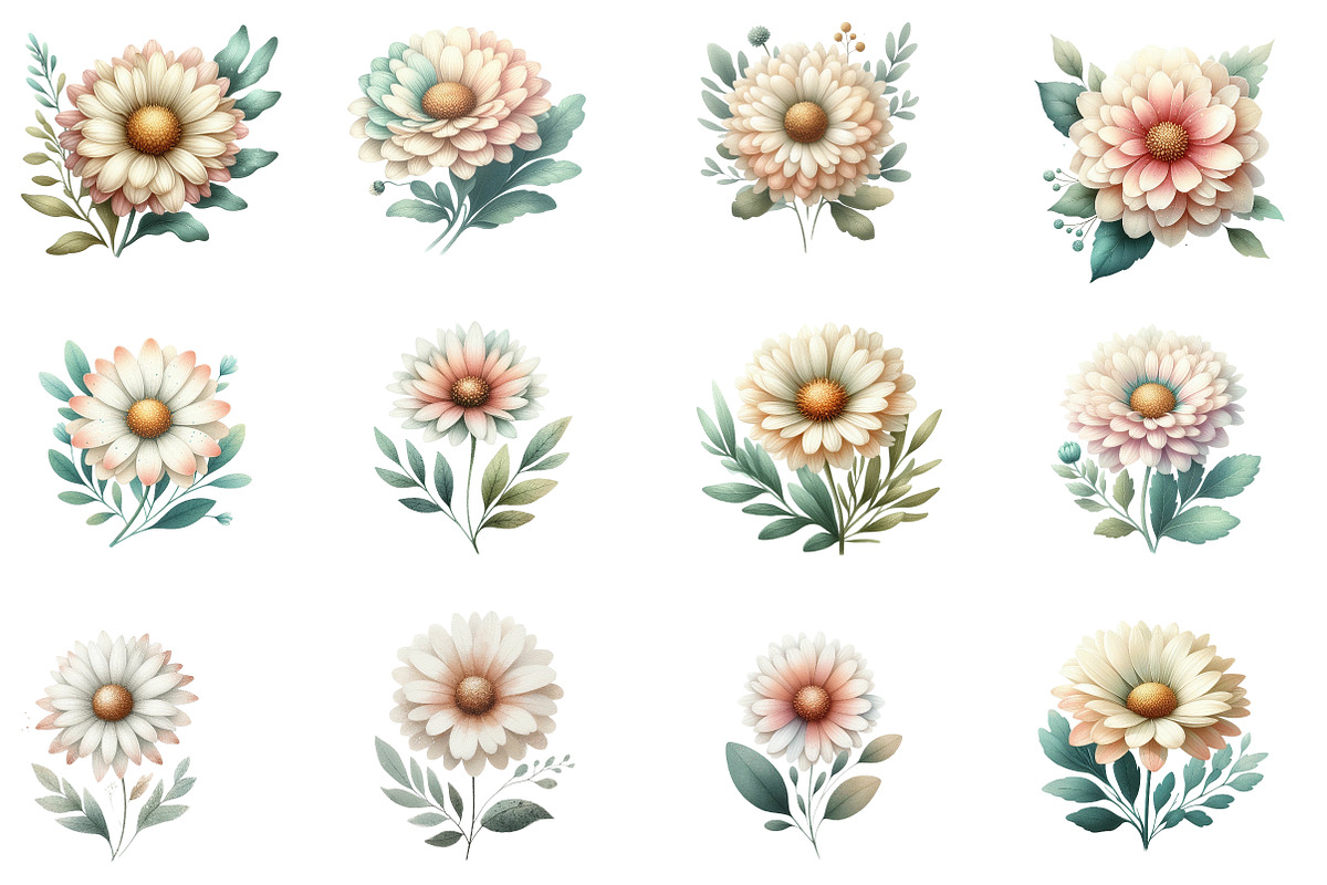 Whimsical Spring Daisy Flower Clipar, an Illustration by Designworld (Photo 2 of 4)