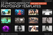 12 Photo Effect Templates, a Layer Style Add-On by iDoodle Studio (Thumbnail 1 of 6)