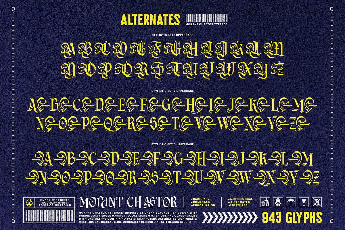Morant Chastor Typeface, a Blackletter Font by alit design (Photo 8 of 17)