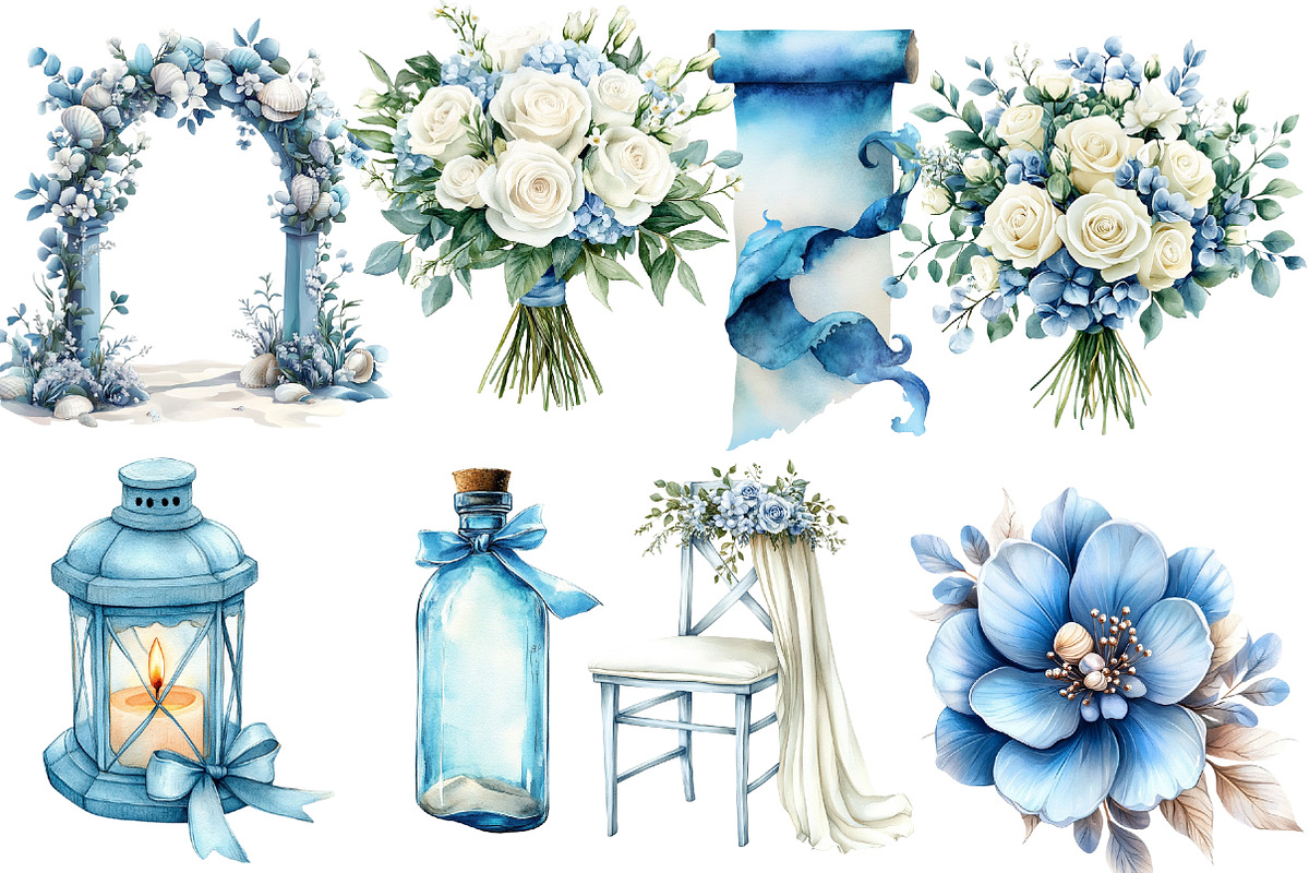Beach Wedding Set Clipart, an Illustration by Designworld (Photo 3 of 7)