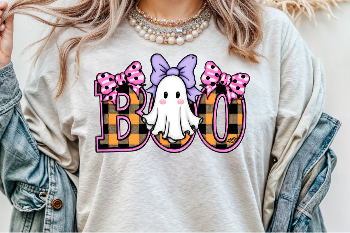 BOO Cute Halloween Ghost Checkered P, an Illustration by Sublimation Artist (Photo 5 of 9)