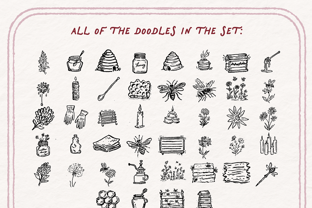 Bee Clipart, Beekeeping Doodles, an Object Illustration by The October Creative (Photo 4 of 6)