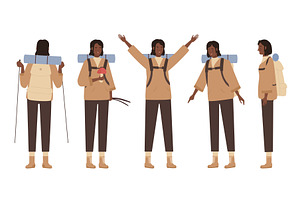 Afro Female Tourist Posing with, a Sport Illustration by Flashvector