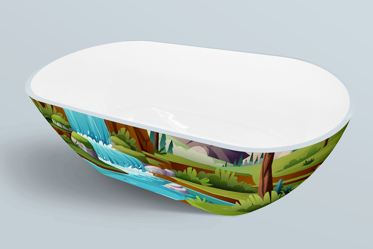 Waterfall Landscape, a Decorative Illustration by Digital Studio (Photo 7 of 8)