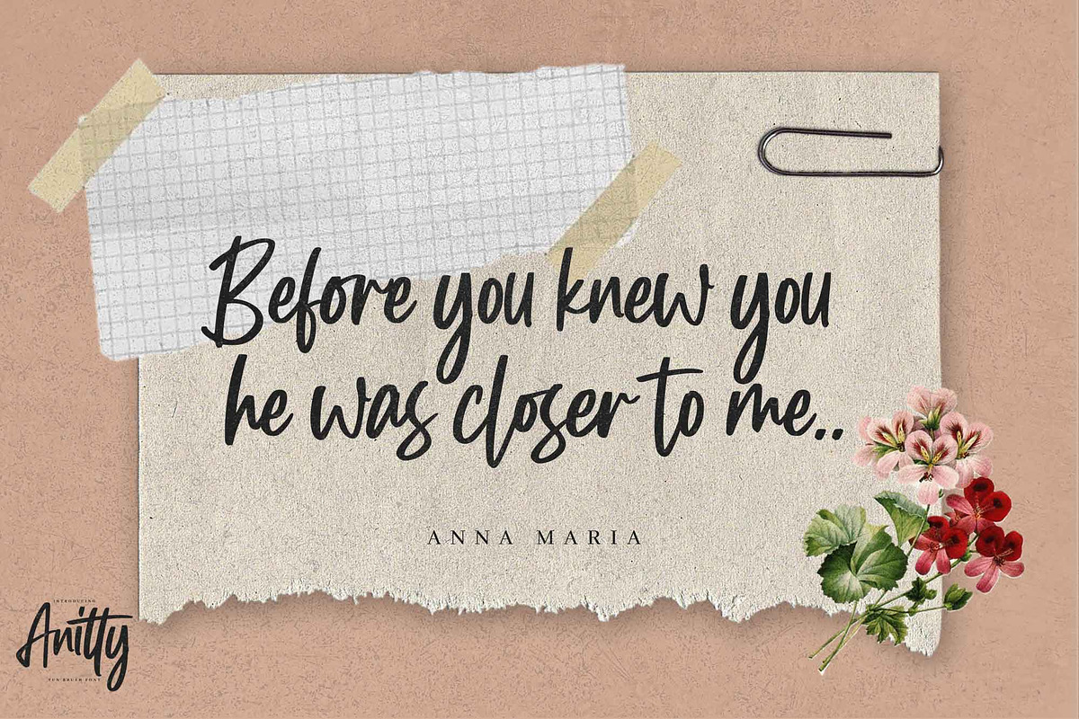Anitty – Quick Brush Font, a Handwritten Font by Gassstype (Photo 2 of 8)