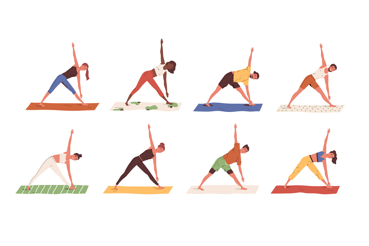 People doing yoga set, a Healthcare Illustration by Good Studio (Photo 1 of 3)