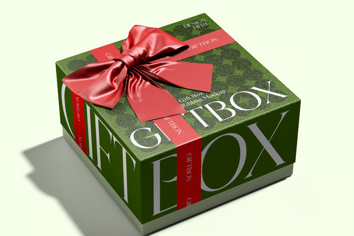 Elegant Gift Box Package Mockup, a Packaging Mockup by graphicsauce (Photo 3 of 4)