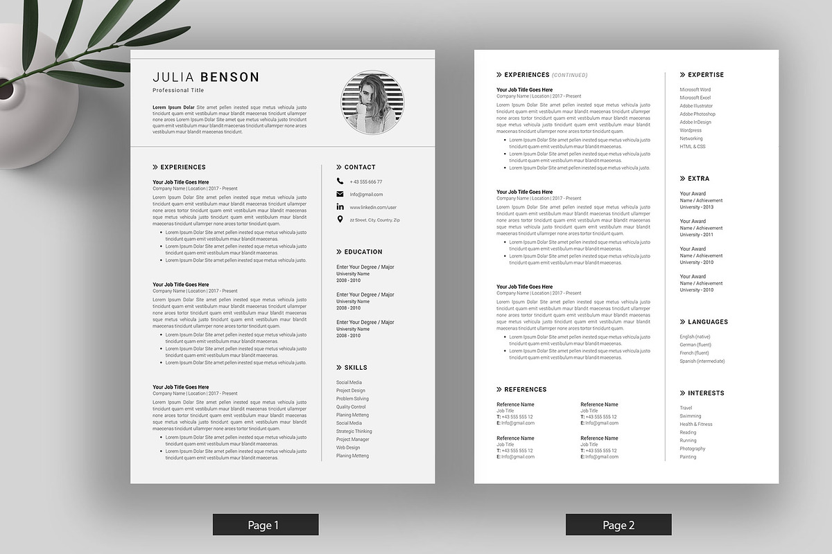 Resume Template | CV Template, a Resume Template by SlideCo (Photo 2 of 6)