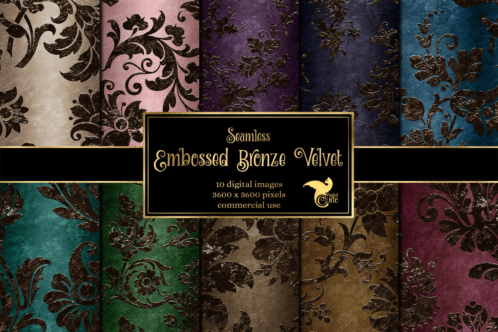 Embossed Bronze Velvet Textures, a Texture Graphic by Digital Curio