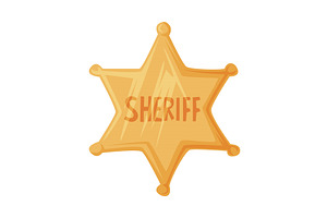 Golden Sheriff Star Badge As Wild