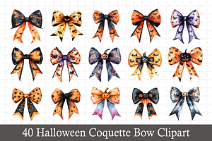Halloween Bow Watercolor Bundle