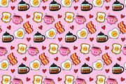 Kawaii Breakfast Seamless Pattern, a Pattern Graphic by Coastal 5 Designs (Thumbnail 2 of 3)