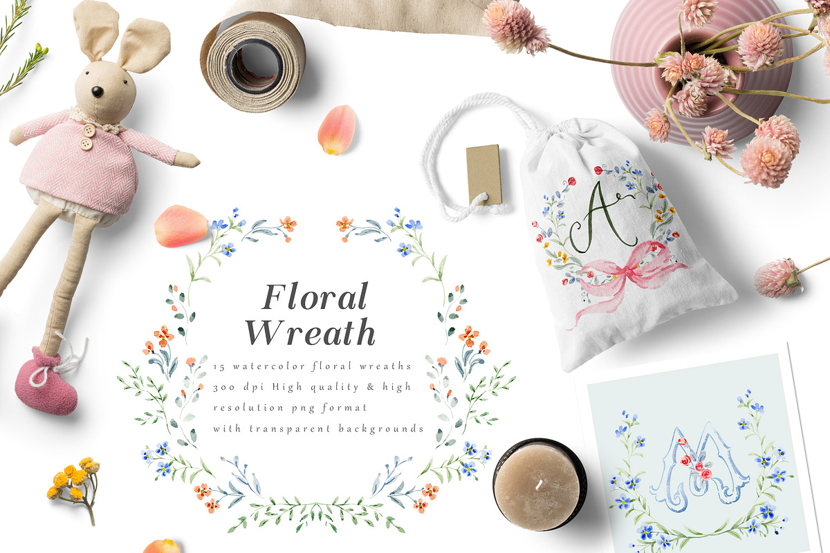 Watercolor Flower Crest DIY, a Decorative Illustration by Graphic Box (Photo 8 of 13)