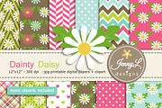 Daisy Flower Digital Paper & Clipart, a Pattern Graphic by JennyL Designs (Thumbnail 1 of 5)