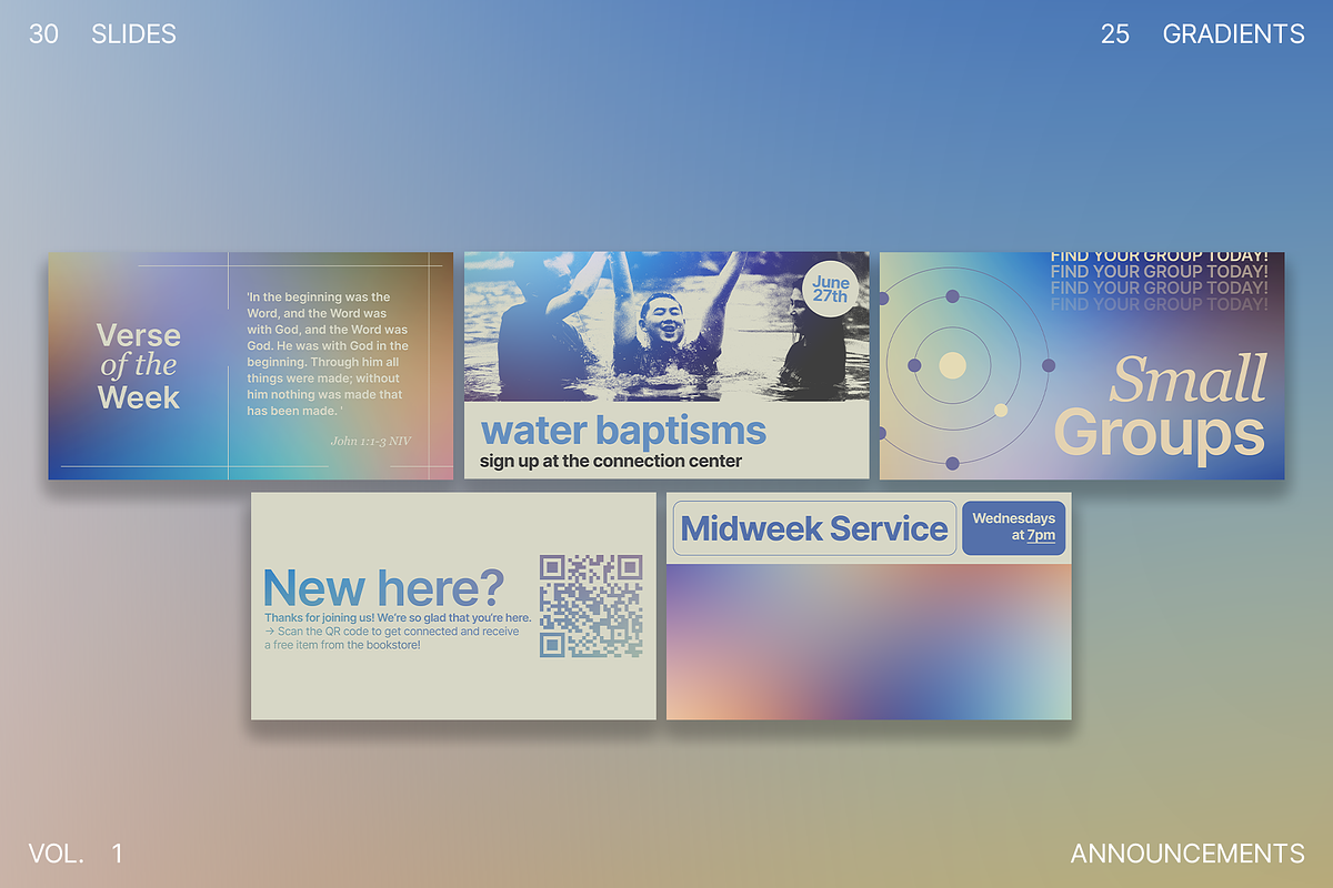 Soft Announcement Slides + Gradients, a Presentation Template by JD Designs (Photo 5 of 8)