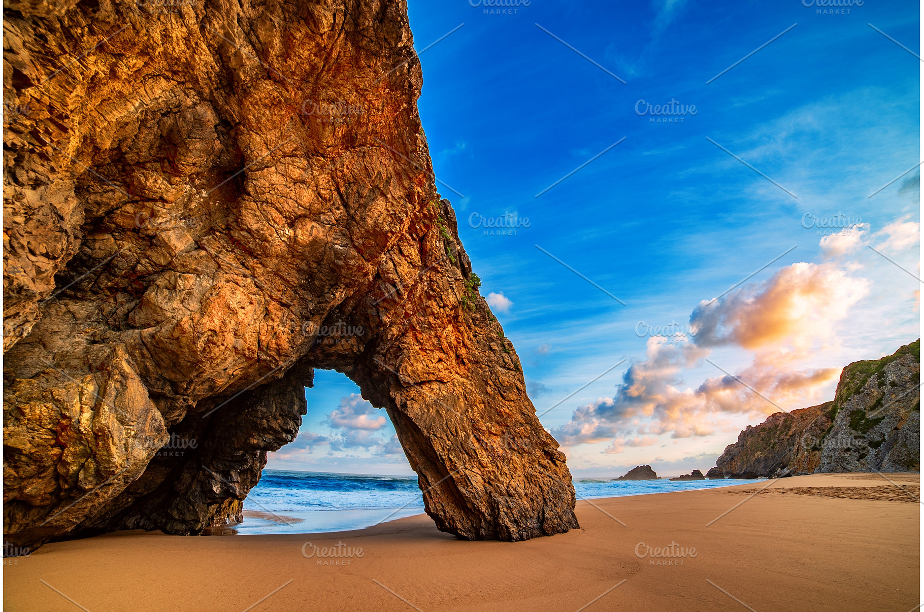 Praia da Adraga Coastal Archway in, a Nature Photo by Nature and travel