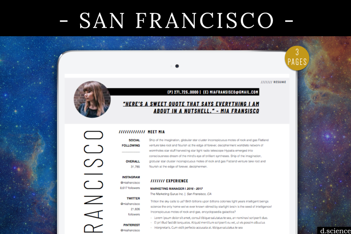 3X Resume Bundle-LeftCoast | 70% Off, a Resume Template by Template Monkey @dscience (Photo 9 of 17)