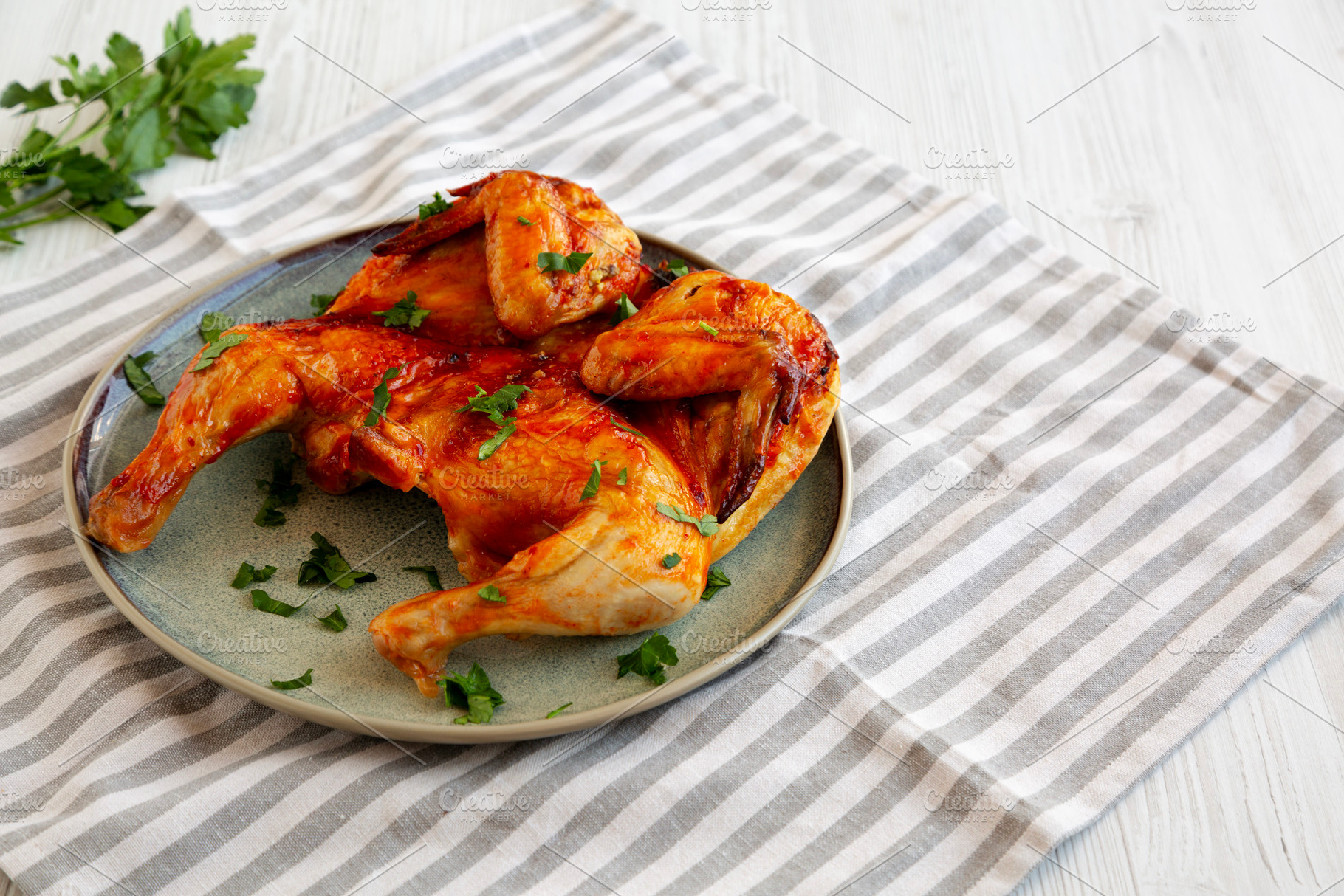 Healthy Homemade Spatchcocked Grilled Piri-Piri Chicken with Par, a Food & Drink Photo by LiudmylaChuhunova