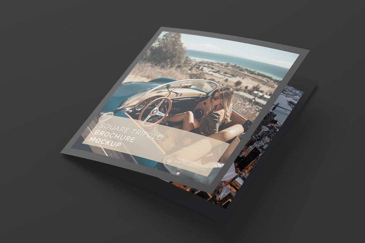 Square Trifold Brochure Mockups, a Print Template by Mockups by Carlos Viloria (Photo 10 of 23)