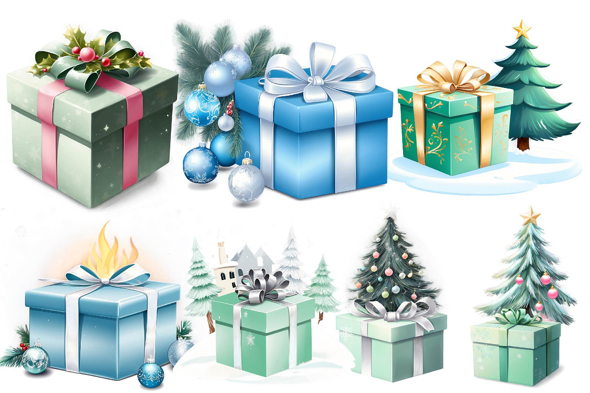 Christmas Gift Box Clipart, an Illustration by Wow Magic (Photo 5 of 5)