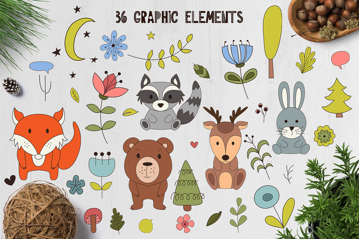 Forest Discoverer - Clip art+Posters, an Animal Illustration by Astarte_design (Photo 2 of 9)