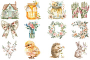 Pastel Spring Cottage Clipart Bundle, an Illustration by DreamCafeArt (Thumbnail 2 of 8)