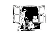 Delivery Driver Silhouette Pack, an Illustration by Amazin_art (Thumbnail 25 of 26)