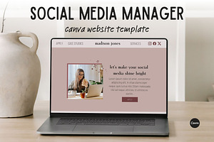 Social Media Manager Canva Website, a Websites & App Template by Made by Melody