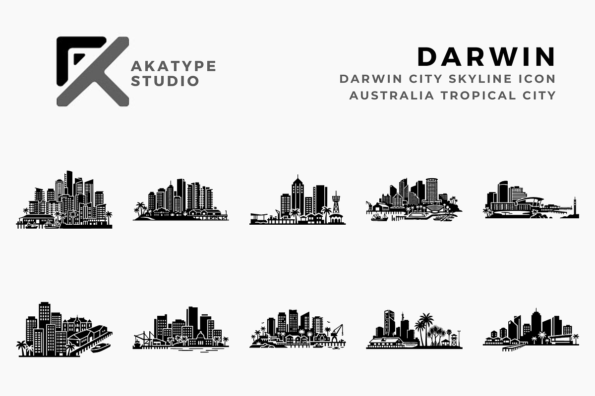 Darwin Skyline Icons, a Solid Icon by Akatype Studio (Photo 1 of 3)