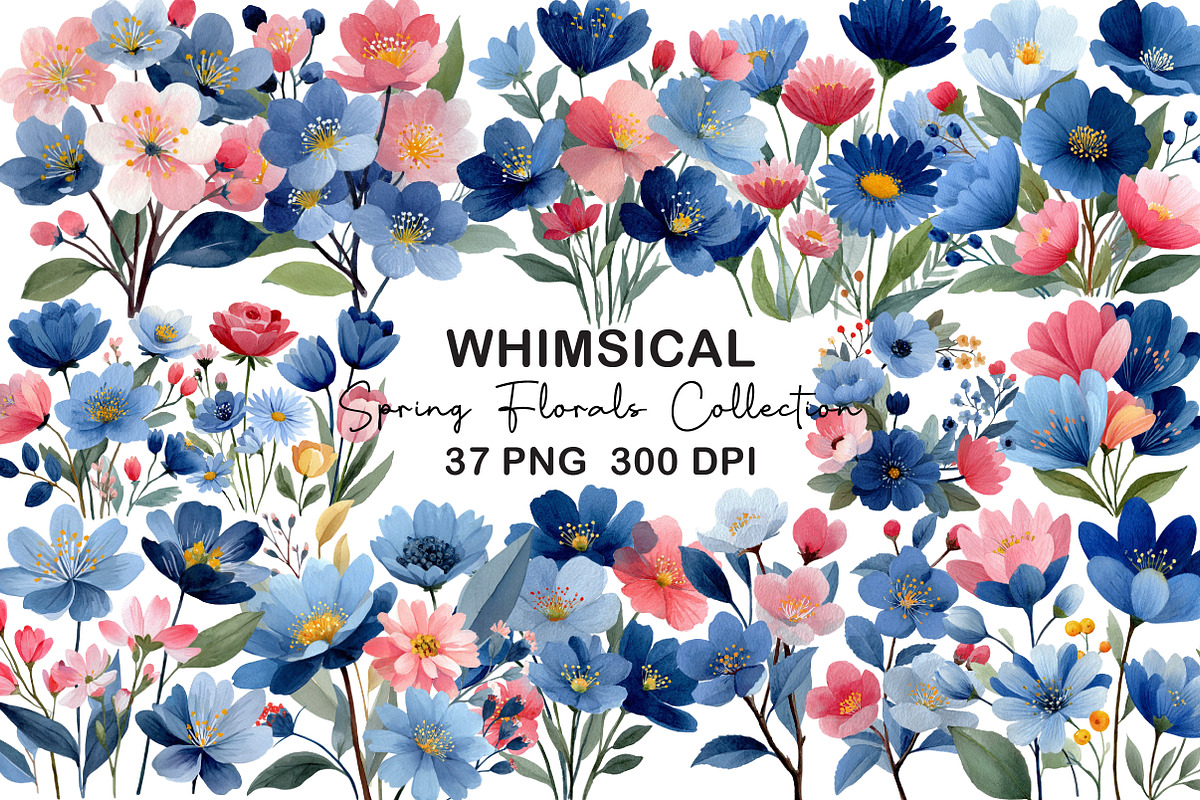 Spring Florals Collection Clipart, an Illustration by CraftArtStudio (Photo 1 of 6)