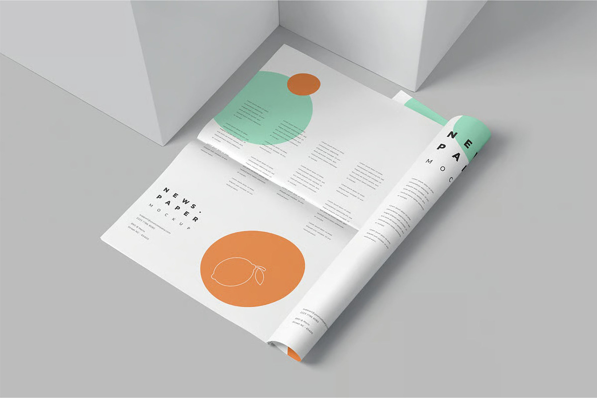 6 Professional Newspaper Ad Mockup, an Advertising Mockup by megostudi0 (Photo 5 of 8)
