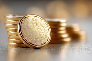 Stacks of shiny golden coins, a Business Photo by MistyDay
