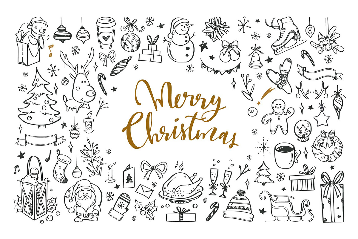 Big Christmas Holiday doodle set, a Seasonal Illustration by Wild Muse (Photo 2 of 10)