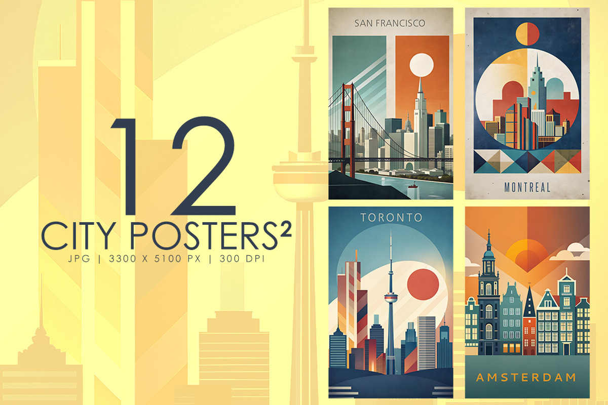 City Posters - 02, a Decorative Illustration by Digital Art Creations (Photo 4 of 8)