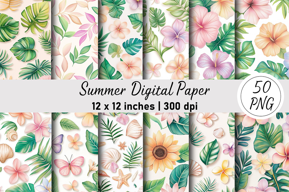 Summer Digital Paper, a Pattern Graphic by Digital Artistic99 (Photo 1 of 7)