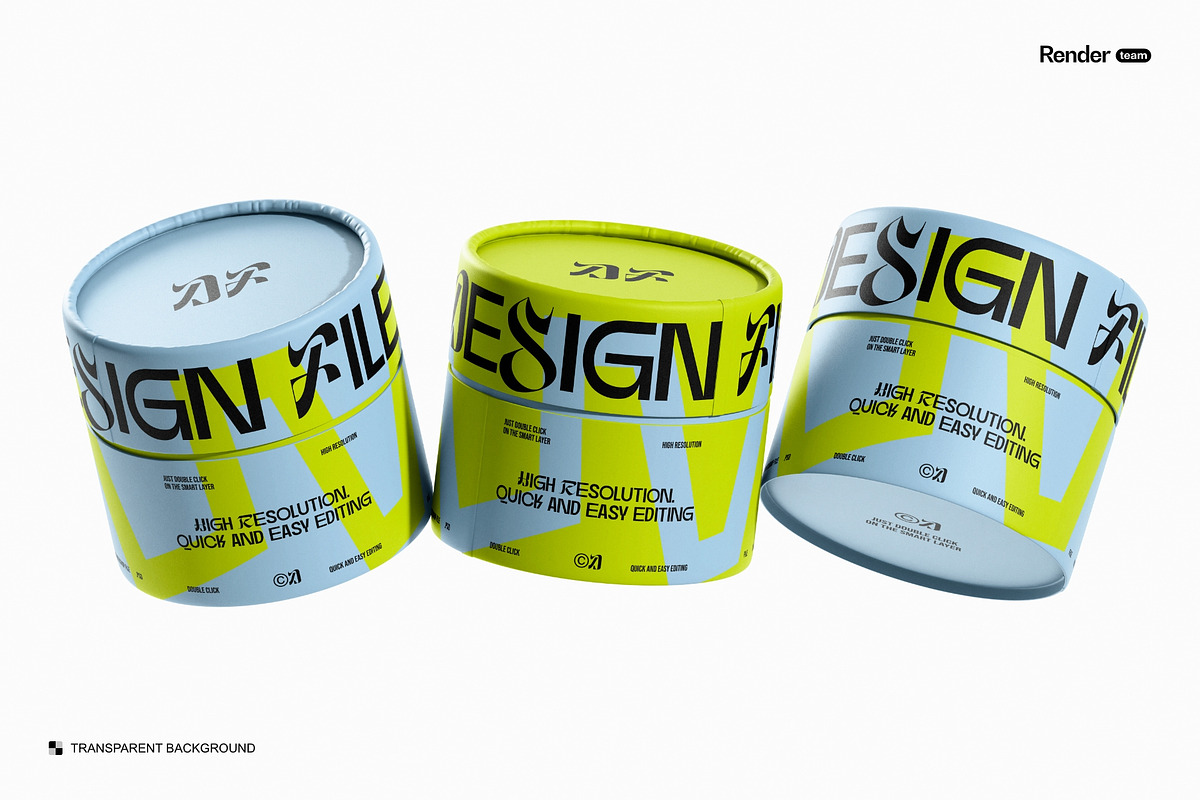 Paper Tube Mockup Set, a Packaging Mockup by Renderteam (Photo 7 of 20)