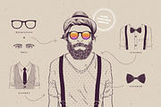 Hipster Characters Kit, a Work Illustration by blauananas (Thumbnail 3 of 13)
