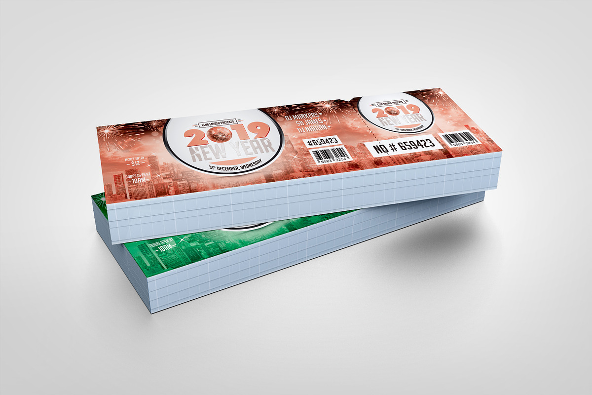 2019 New Year Event Ticket | VIP Pas, an Invitation Template by ContestDesign (Photo 3 of 5)