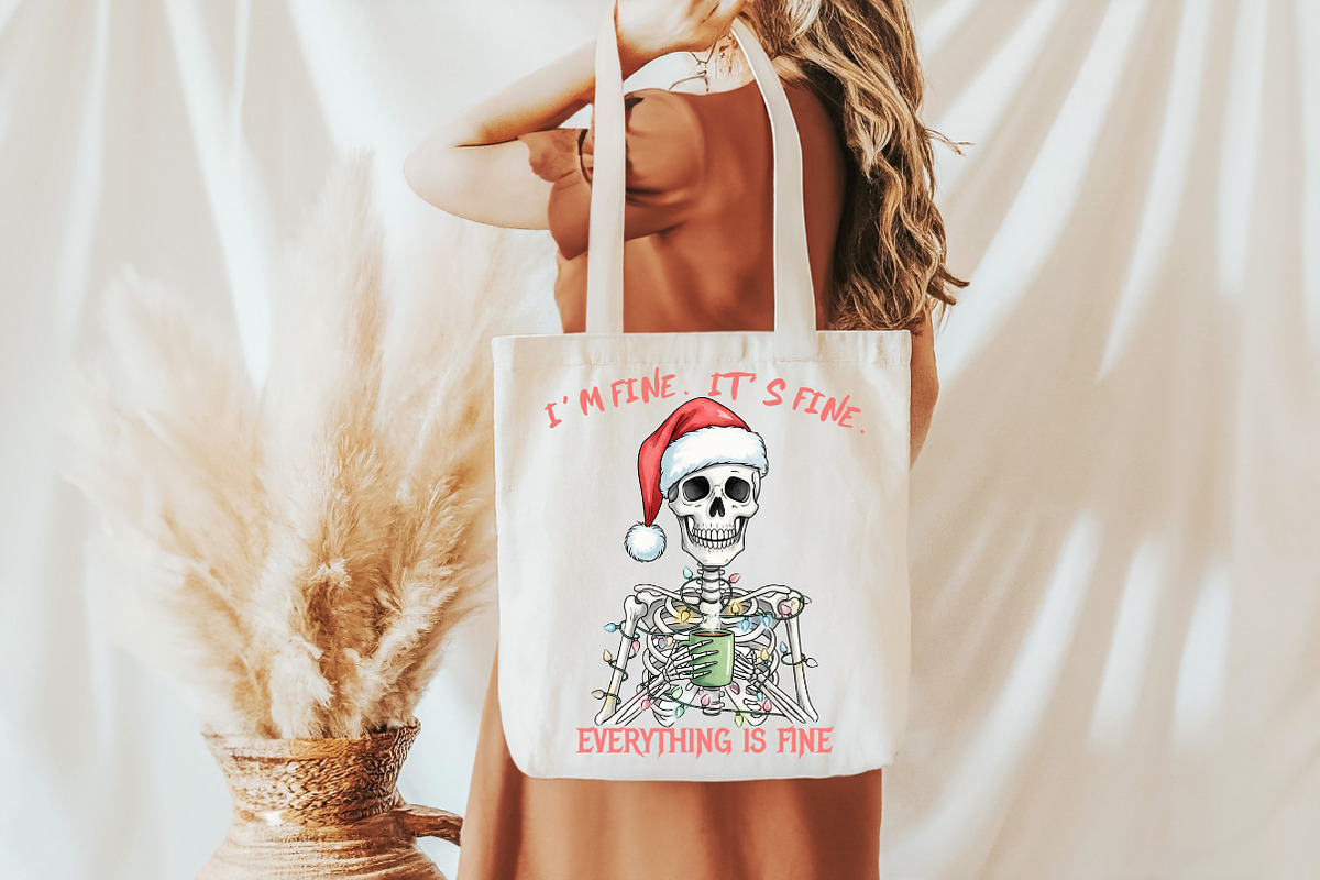 I'm Fine It's Fine Christmas PNG, an Illustration by DreamCafeArt (Photo 4 of 7)