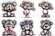 Funny Panic teddy bear Clipart, an Illustration by Craft Nest (Thumbnail 5 of 11)