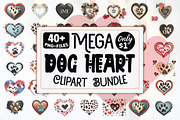 Mega Dog Heart Clipart Sublimation B, an Illustration by T-SHIRTBUNDLE (Thumbnail 1 of 3)