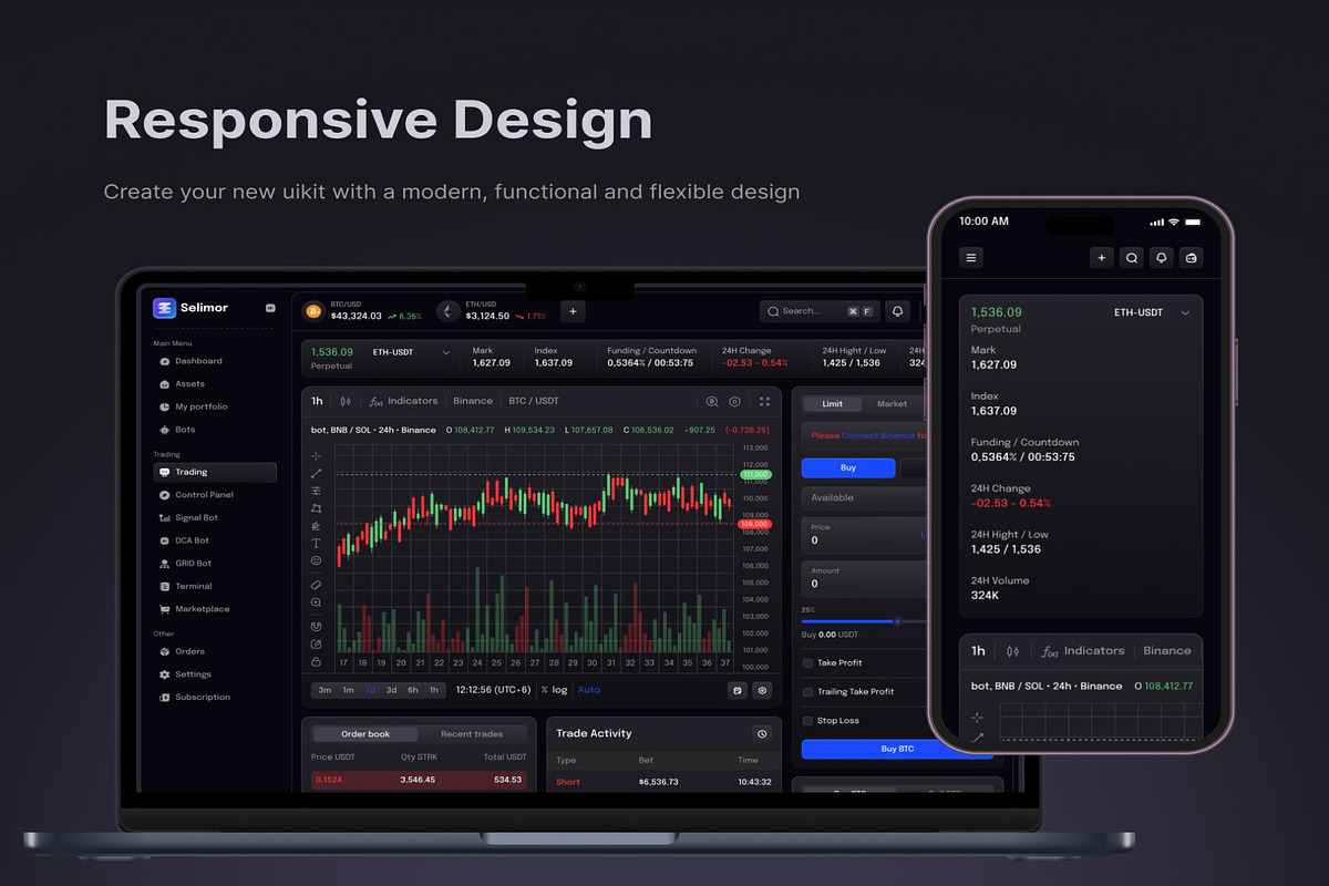 AI Crypto Trading Marketplace Wallet, an UI Kit Template by Lumina_ui_ux202 (Photo 6 of 7)