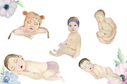 Set of watercolor newborns., a Person Illustration by Watercolor arts (Thumbnail 2 of 10)