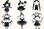 Whimsical Gothic Vampire Dolls Clipa, an Illustration by DreamCafeArt (Thumbnail 3 of 8)